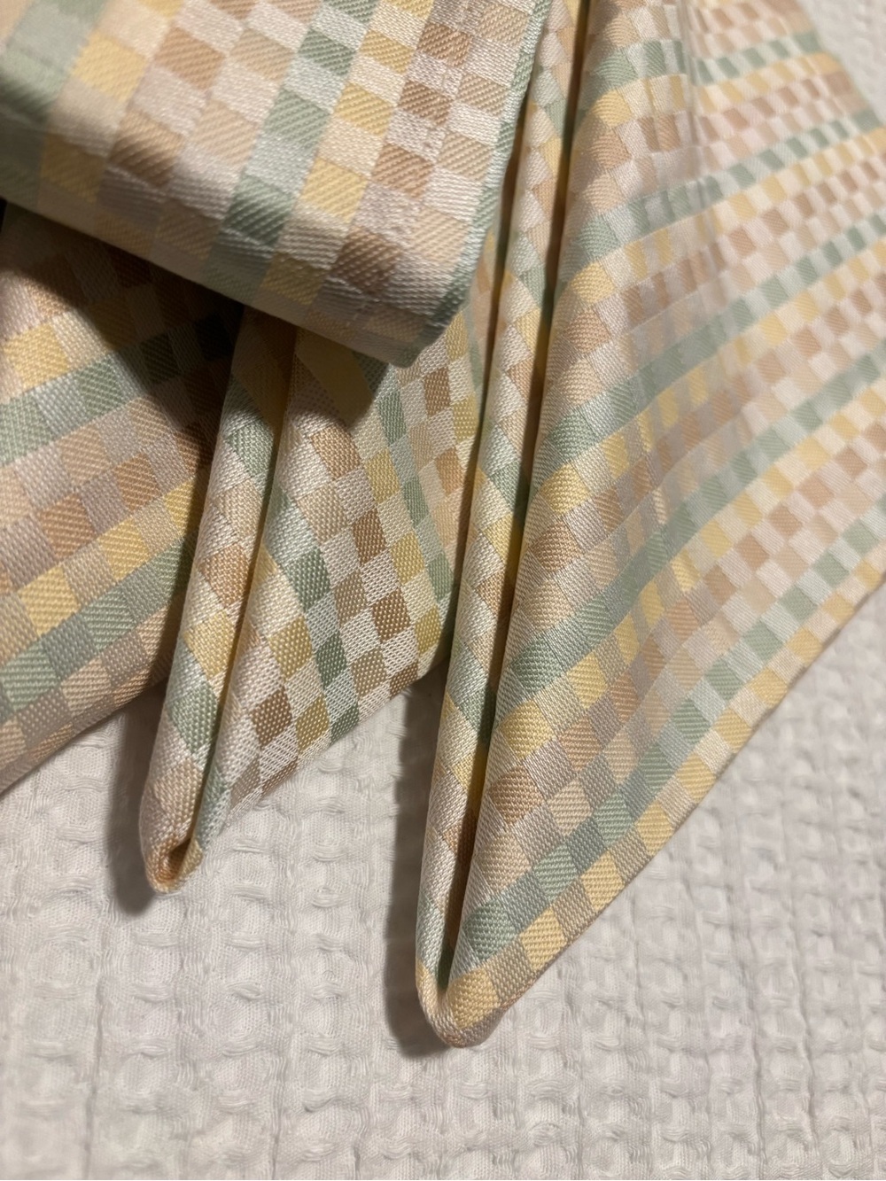 Fili d'Oro by Gastaldi Set of 8 Cotton Pastel Checkered Jacquard Napkins 20X20